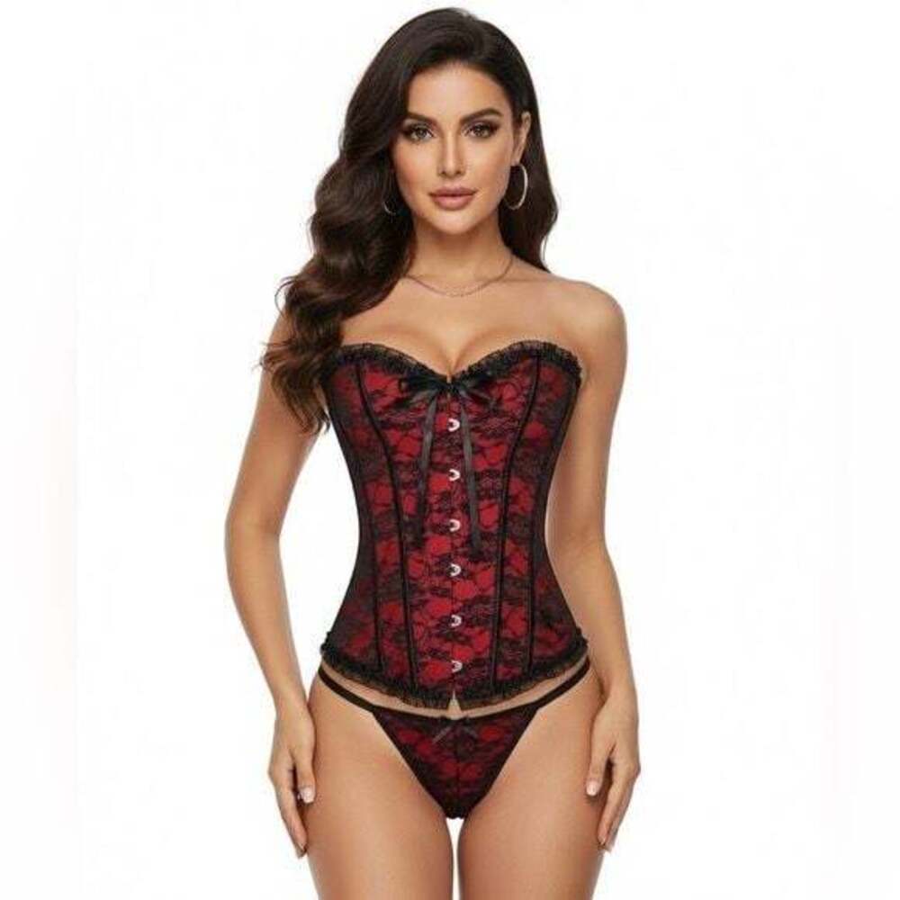 STUNNING Black Lace Corset Sz Small